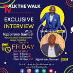 Ngabirano Samuel on Talk The Walk Tv show discussing agricultural skills training